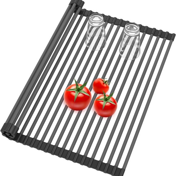 Roll Up Dish Drying Rack, Silicone Wrapped Over The Sink Multipurpose rack 1 Set - Picture 5 of 9
